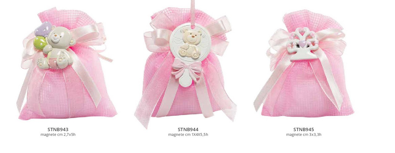 Bomboniera sacchetto con magnete orsetto palloncini